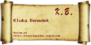 Kluka Benedek névjegykártya