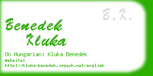 benedek kluka business card